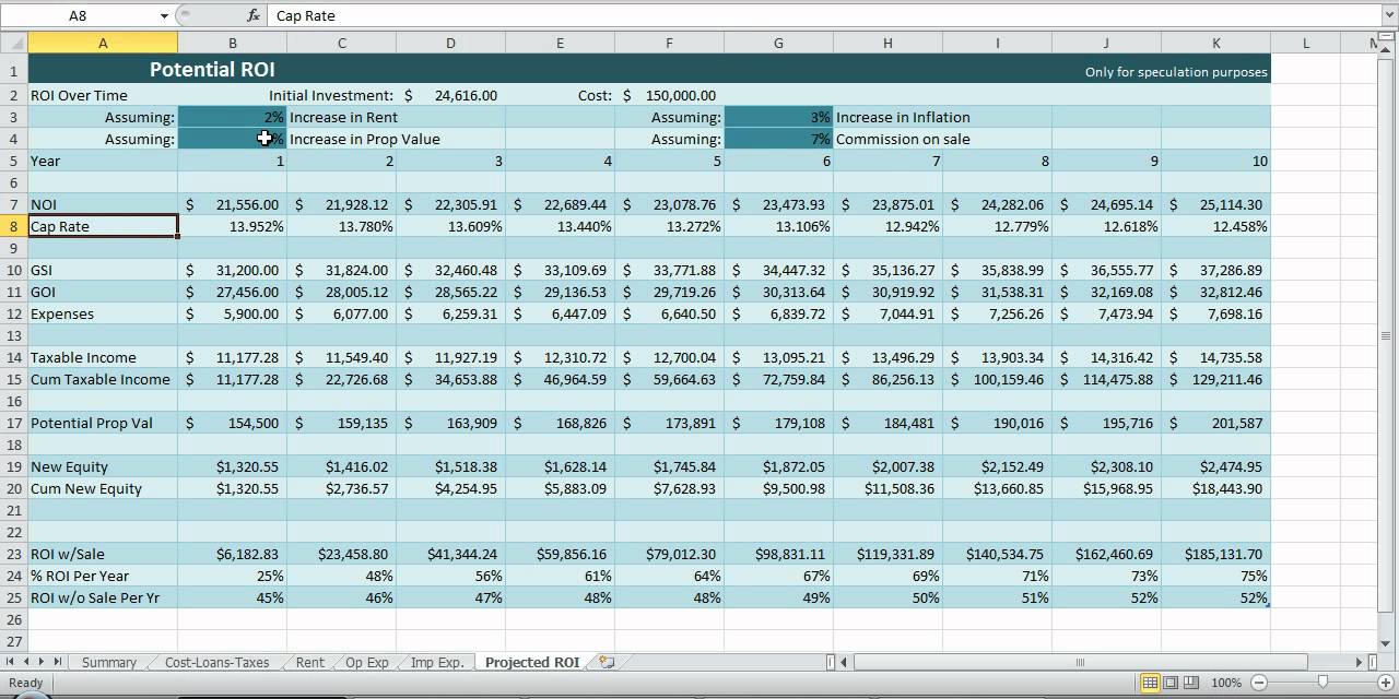 real estate dcf excel template